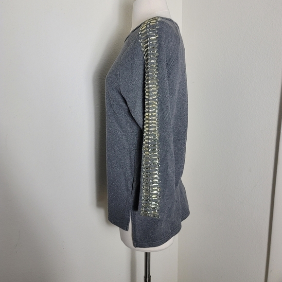 Piperlime Grey Jeweled Sweatshirt - Picture 2 of 6